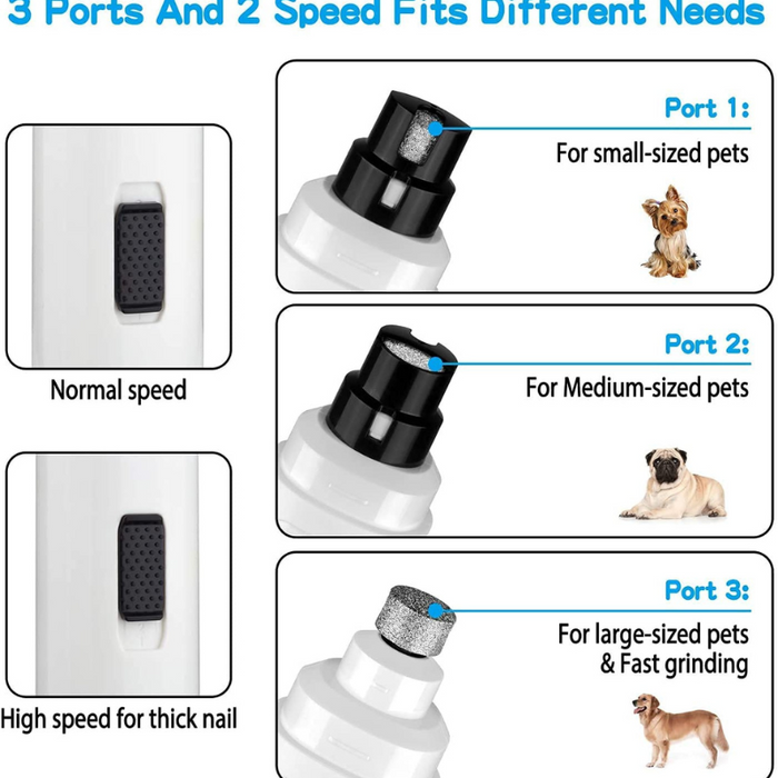 Electric Rechargeable Pet Nail Trimmer, Painless Paws Grooming