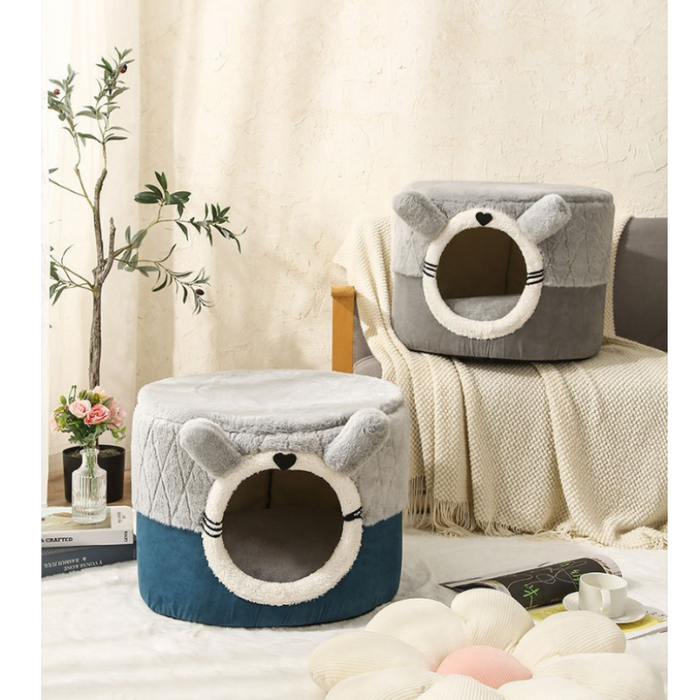 Soft Plush Pet Bed Enclosed Kennel