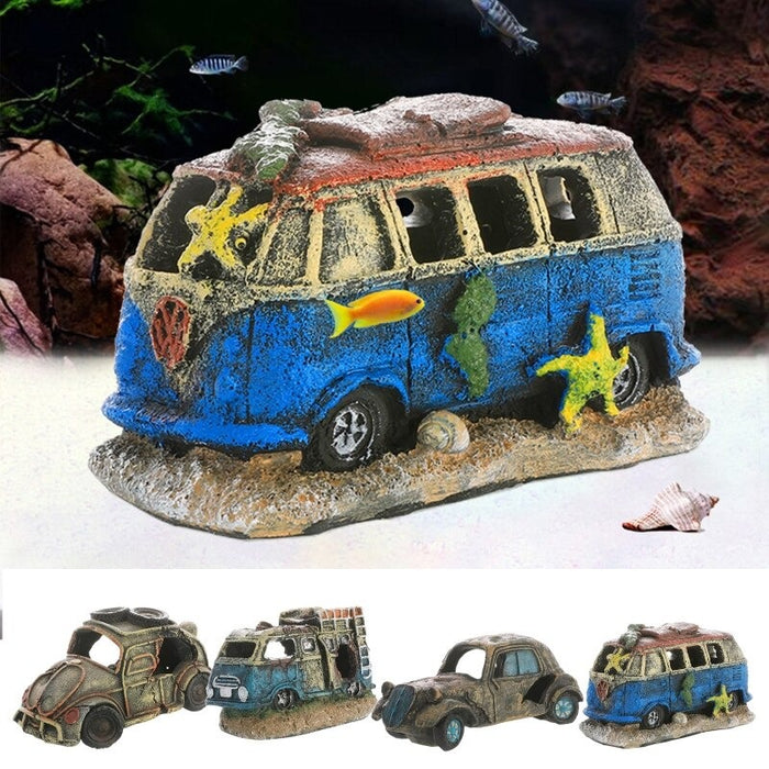 Broken Vehicle Wreck Ornament For Aquarium