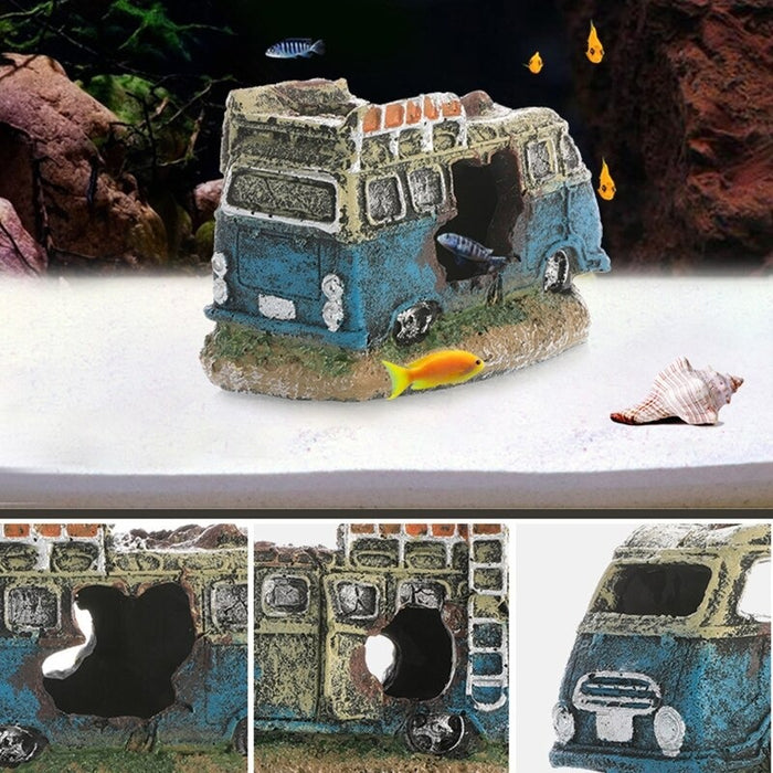 Broken Vehicle Wreck Ornament For Aquarium
