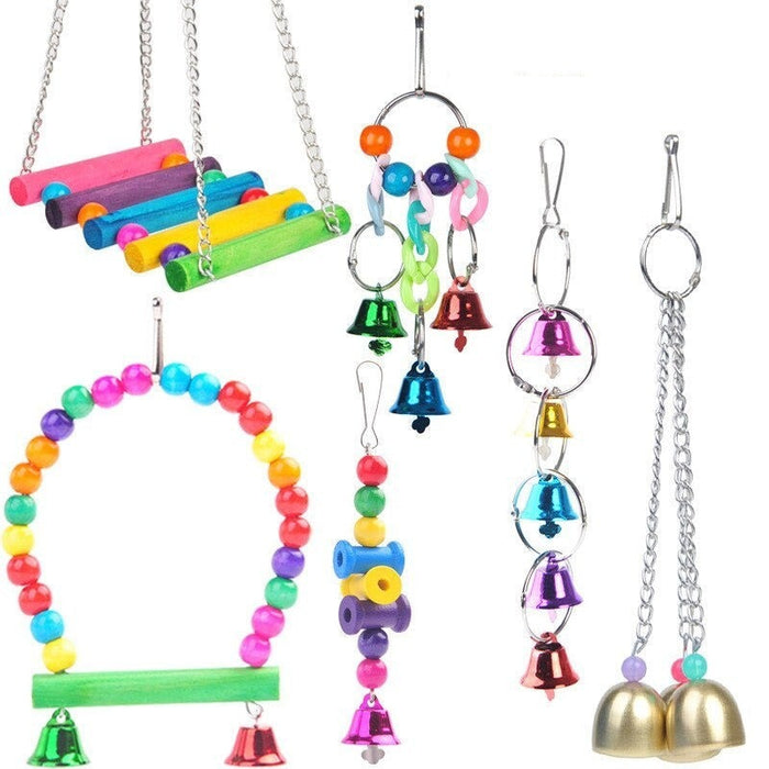 Bird Toy Parrot Cage Swing Stand Pole