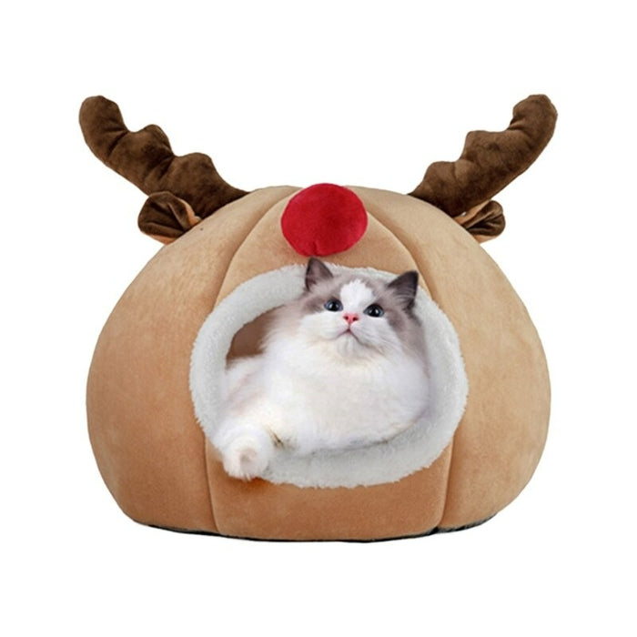 Christmas Warm Cave Cat Bed