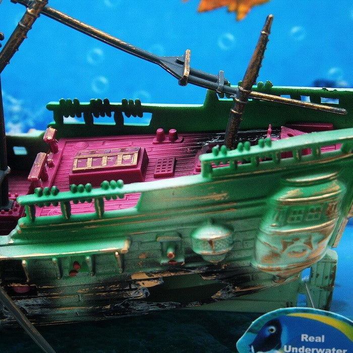 Wreck Sunk Ship Ornament For Aquarium