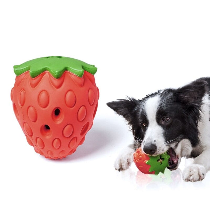 Dog Chew Toys Rubber Strawberry Balls