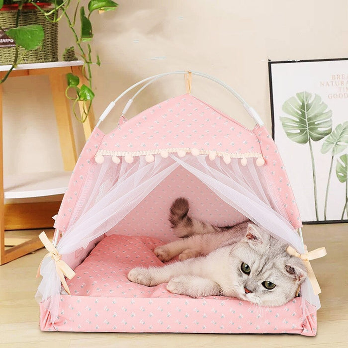 Foldable Cat Kennel Tent Bed