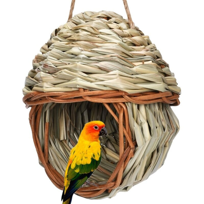 Handmade Birdhouse Straw Nest