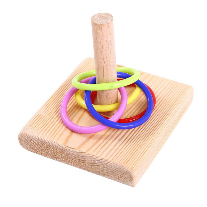 Wooden Stacking Rings Toy For Pet Birds