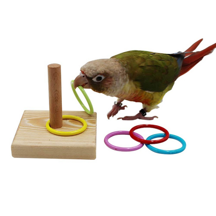 Wooden Stacking Rings Toy For Pet Birds