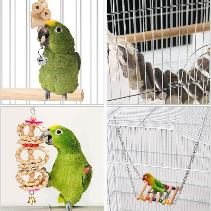 8 Pieces Set Of Parrot Chewing Toys