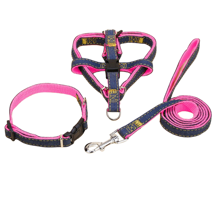 Denim Harness And Leash Set