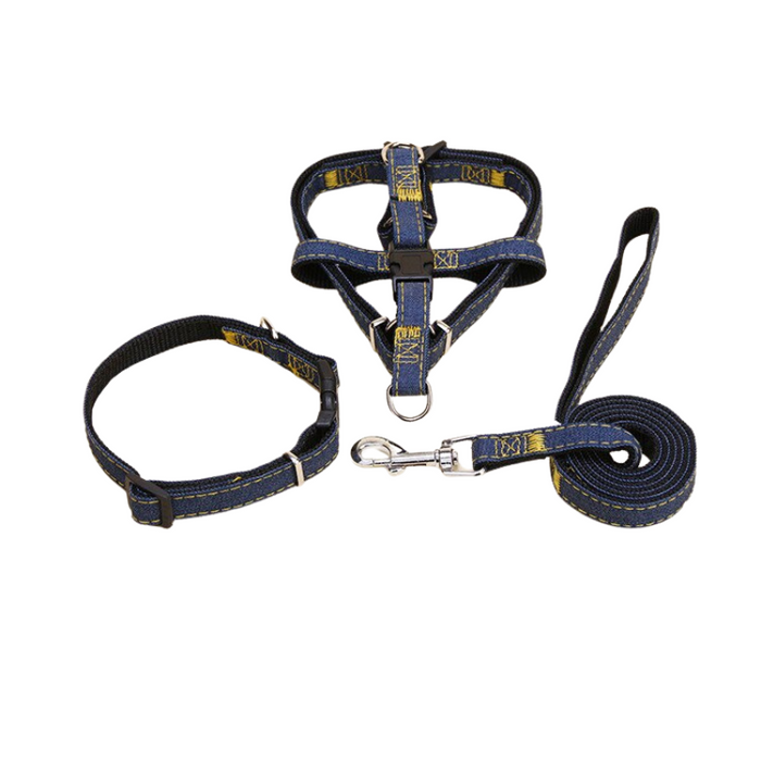 Denim Harness And Leash Set