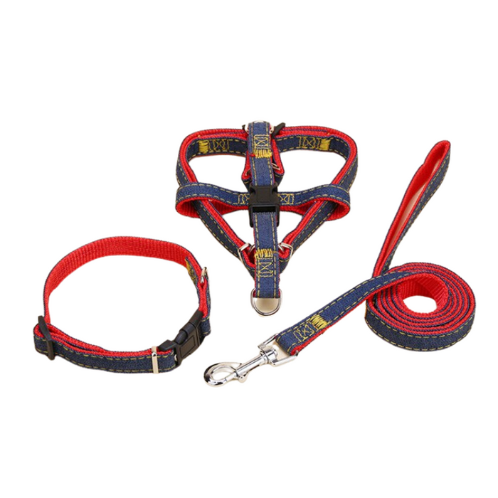 Denim Harness And Leash Set