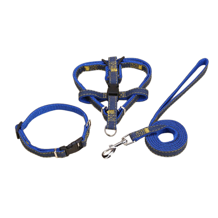 Denim Harness And Leash Set