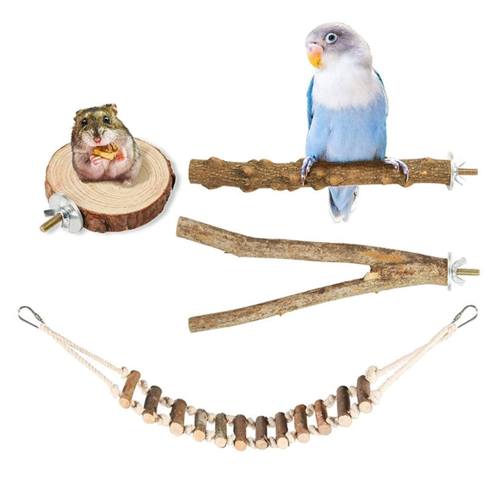 4 Pieces Bird Perch Stand Toys