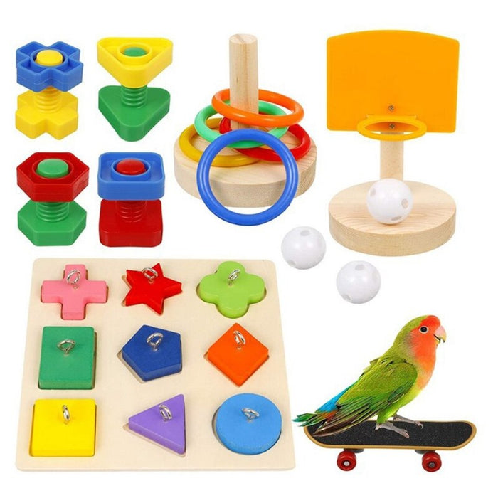 5 Piece Bird Training Toys Set