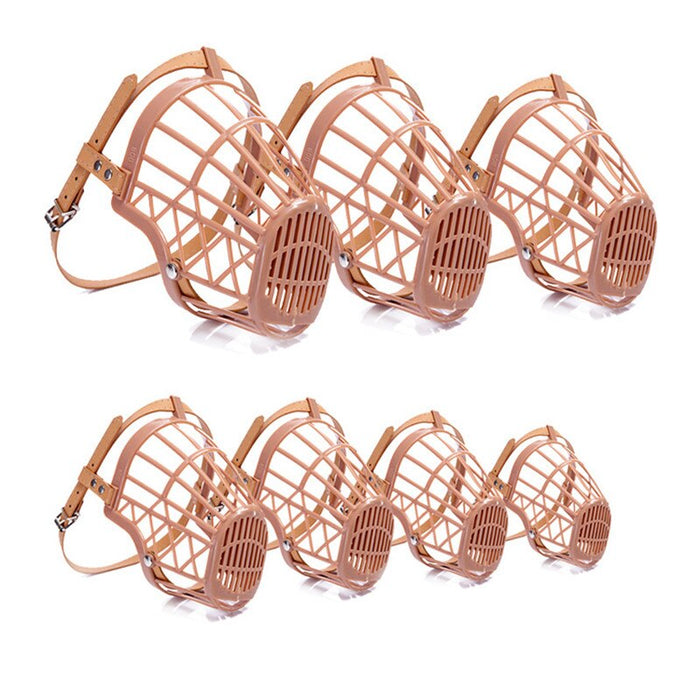 Brown Strong Plastic Dogs Muzzle Basket