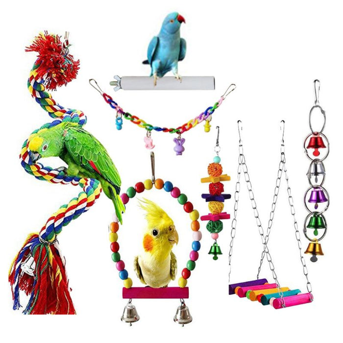 7 Pieces Pet Parrot Chewing Bird Toys