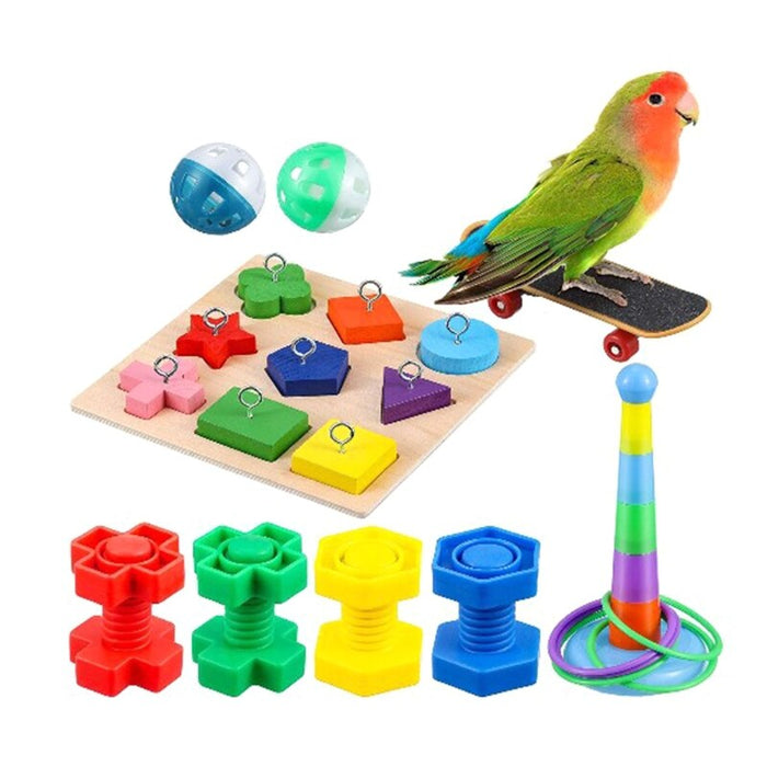 9 Pieces Bird Training Toys Set