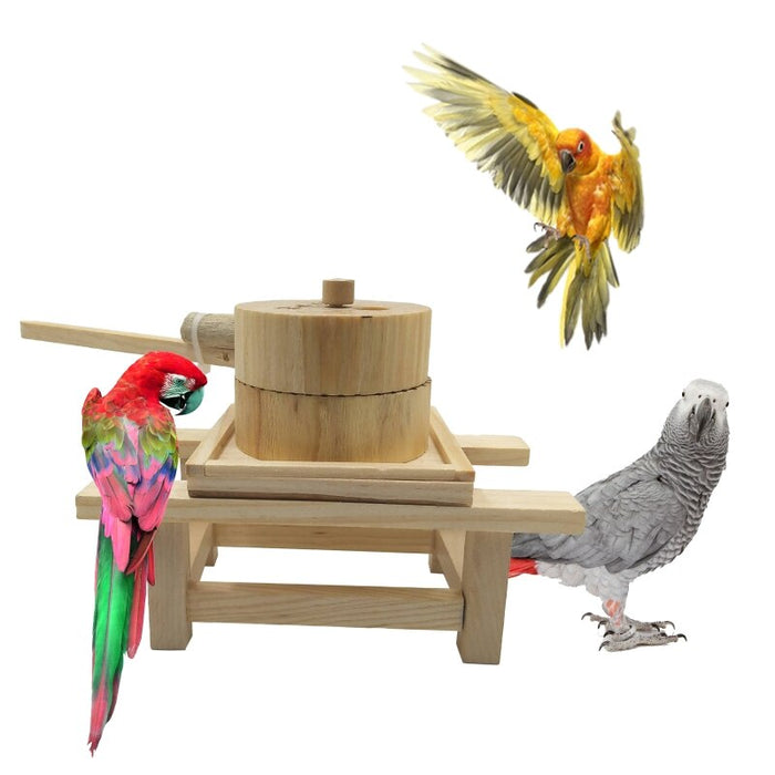 Parrot Toy Mini Wooden Quern