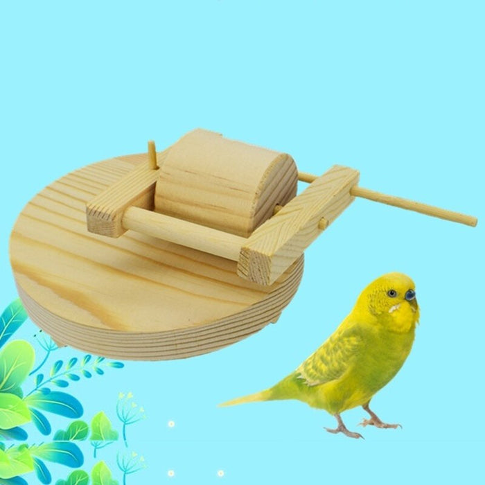 Mini Wooden Push Grinder Bird Toy