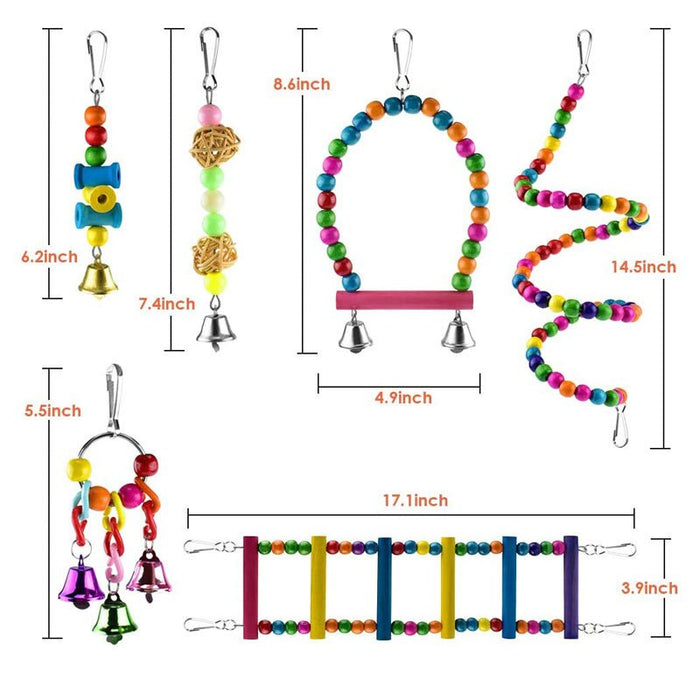 10 Pieces Pack Of Bird Cage Toys
