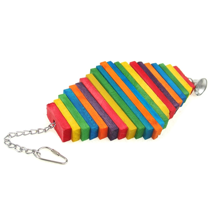 Bird Wood Chew Toy With Hanging Chain