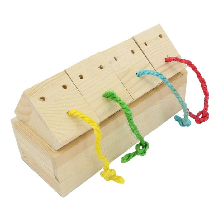 Food Foraging Wooden Box For Birds