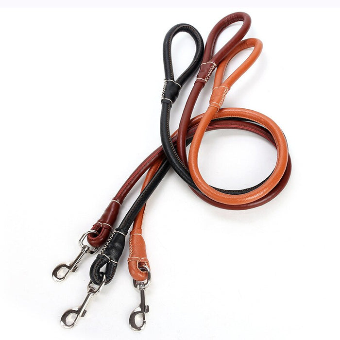 Dog Leather Collar Leash Set
