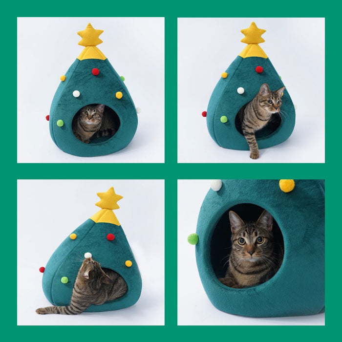 Cat Christmas Comfortable Bed