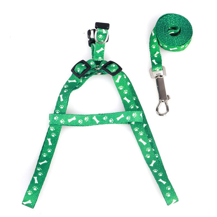 Adjustable Nylon Dog Leash and Harness Set