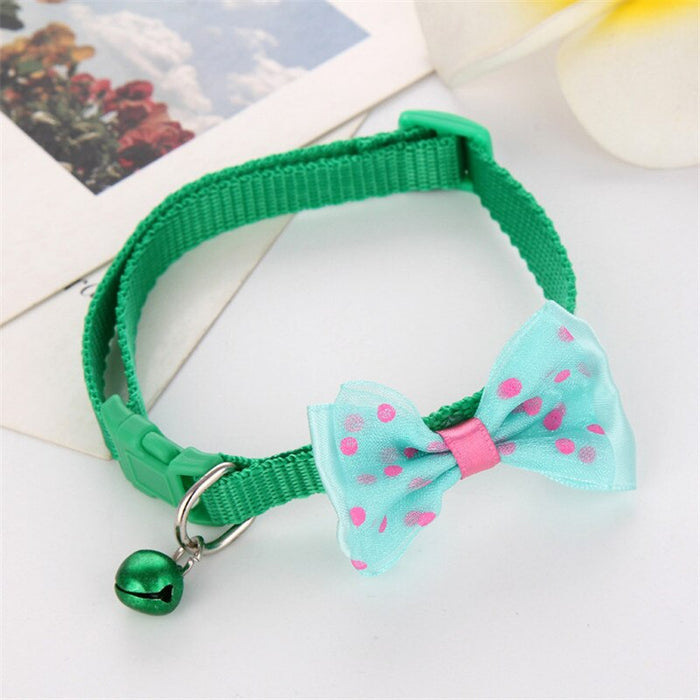 Polyester Dog Collars With Bowknot Bells