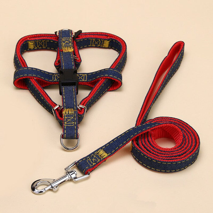 Denim Harness And Leash Set