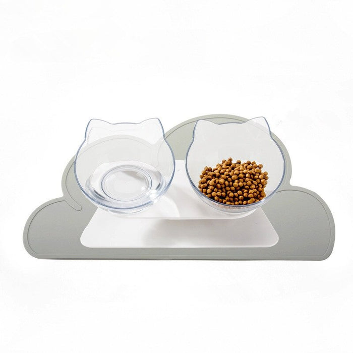 Double Bowl With Non-Slip Mat