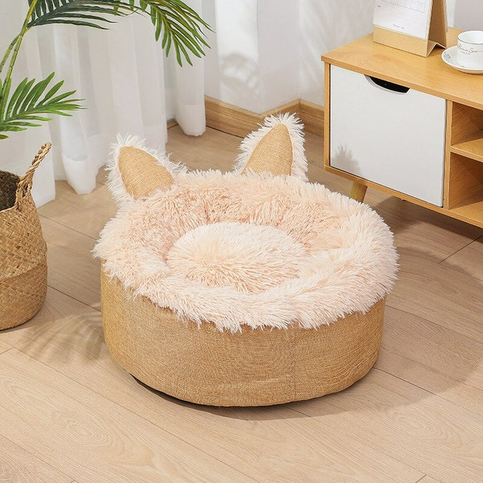 Detachable Cute Cat Ears Kennel Bed